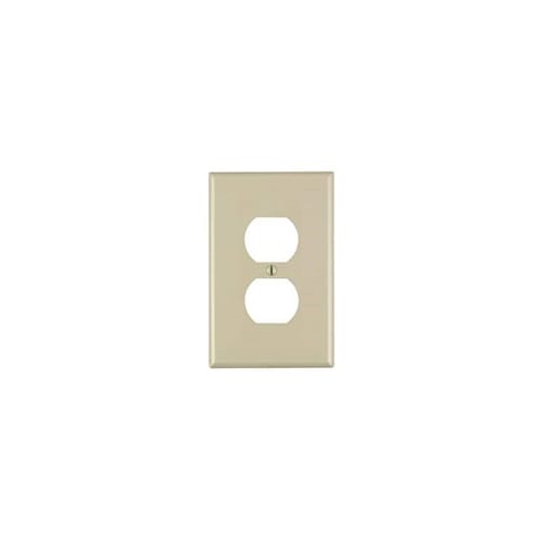 Leviton 1-Gang Duplex Receptacle Wall Plate Mid-Size Thermoplastic Nylon Ivory